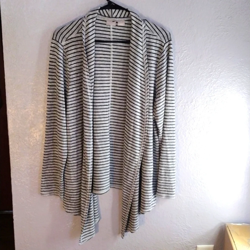 Chico's Long Sleeve Striped Cardigan L/2